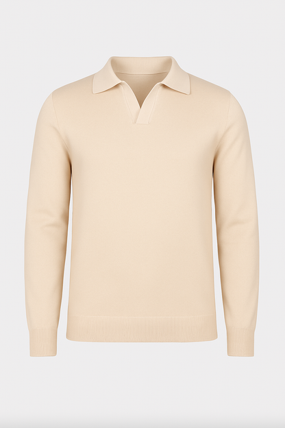 NOAH MERINO BUTTONLESS POLOSHIRT