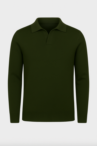 NOAH MERINO BUTTONLESS POLOSHIRT